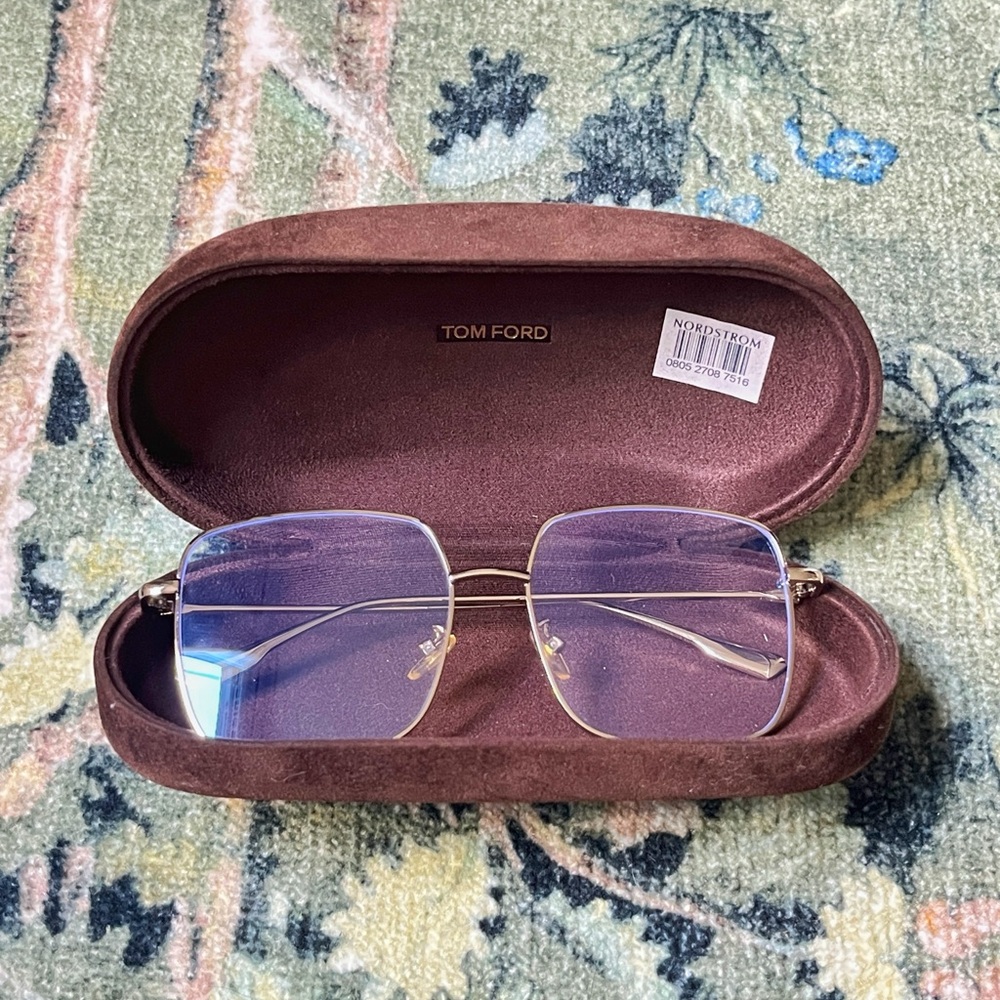 Men’s/ Women’s Tom Ford Gold Frame Blue Light Glasses with Velvet Case and Gift